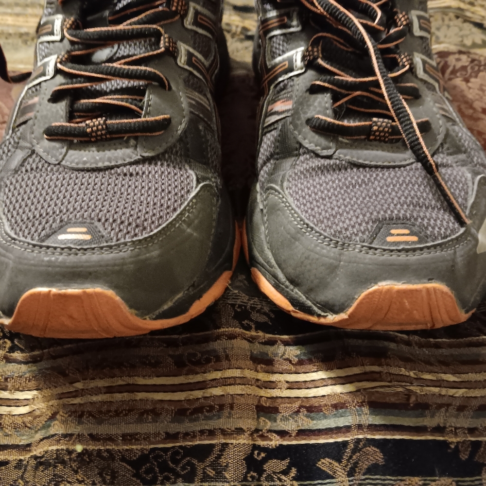 Asics Gel-Venture 5  Hiking Shoes (T5N3N) Grey/Orange Preowned Men's Sz 10.5 - Picture 3 of 12